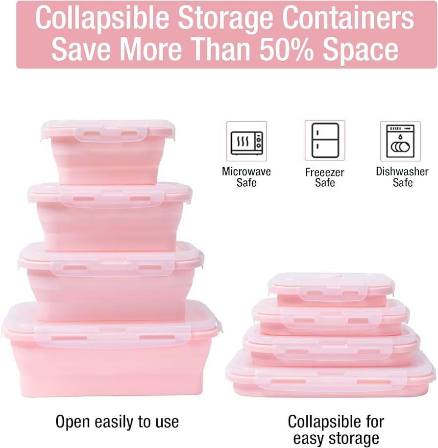 COLLAPSIBLE SILICONE FOOD CONTAINER 4PCS SET