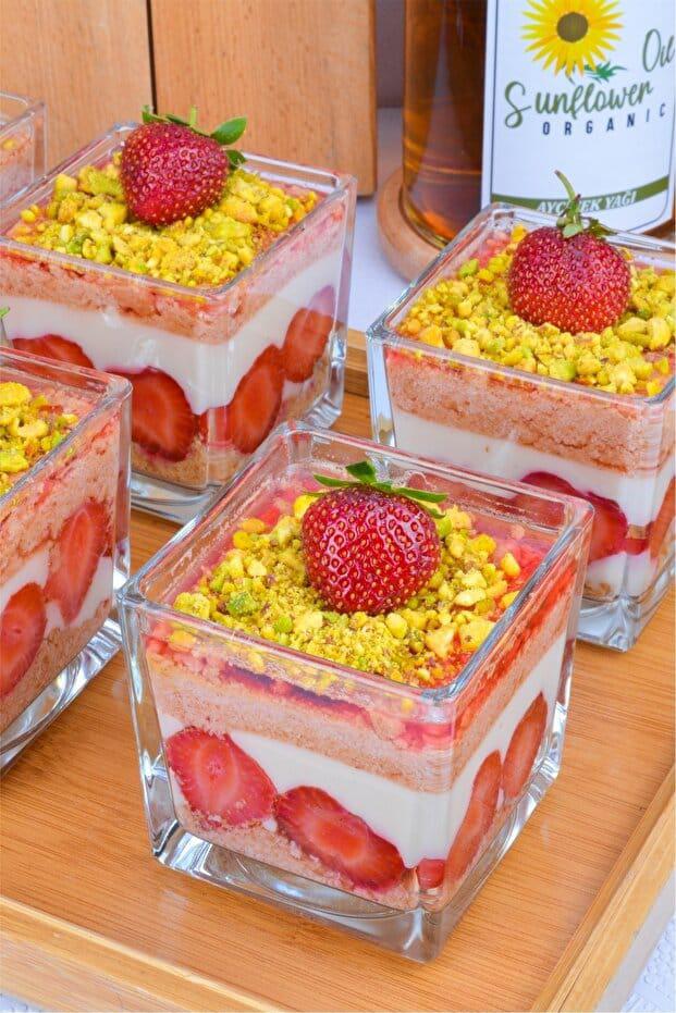 6 x Square dessert Glass Cups