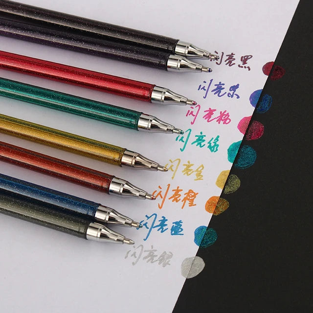 Dual Metallic Gel Pen (Set Of 8)