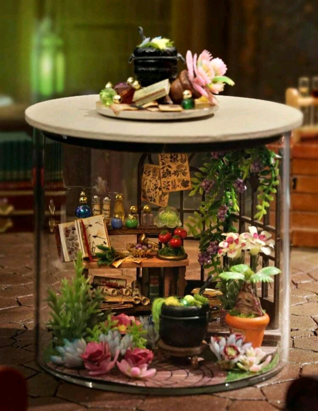 1pc DIY Miniature Magic Garden Fairy House Handmade Craft Model Book With 3D Dollhouse Micro Scene, Room Decor