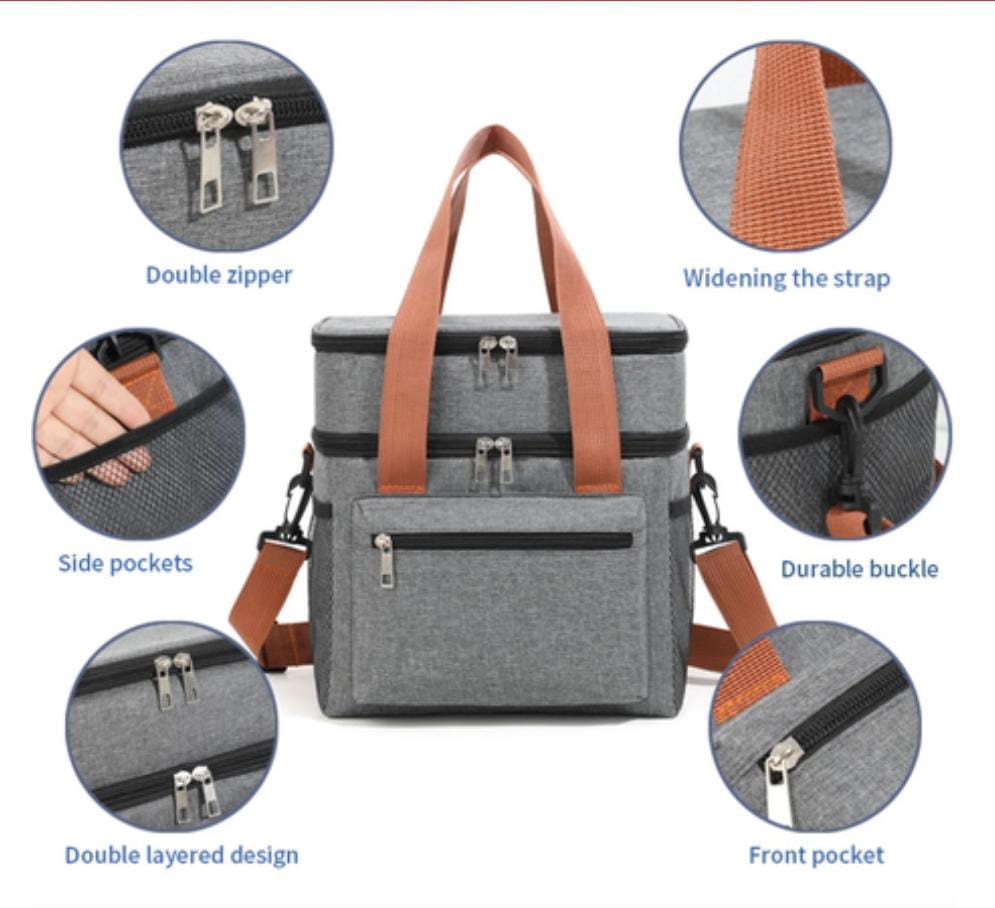 Double Compartment Lunch Cooler Bag