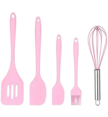 5 piece Silicone Baking Set Pink