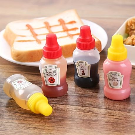 Mini Sauce Bottles for Lunch Box - 4 Pack