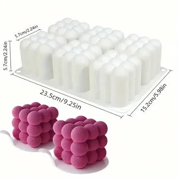 Craft DIY 6 Cavity Bubble Shaped Silicone Candle Mould - 28x17cm