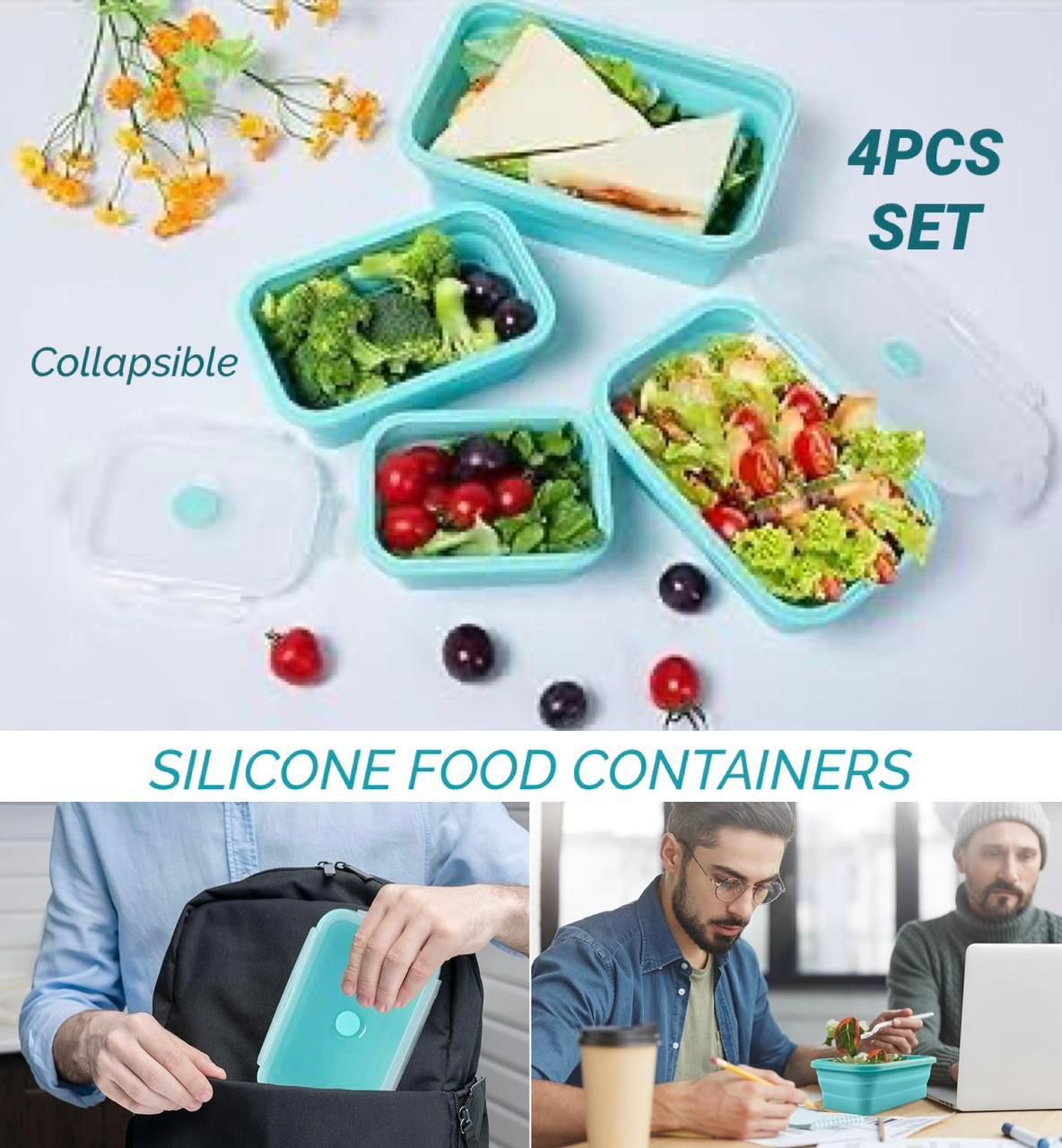 COLLAPSIBLE SILICONE FOOD CONTAINER 4PCS SET