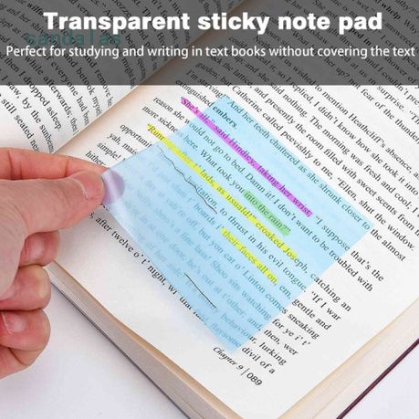 Craft Waterproof Transparent Sticky Notes Set Of 6 50 Sheet Pads (7.6cm)