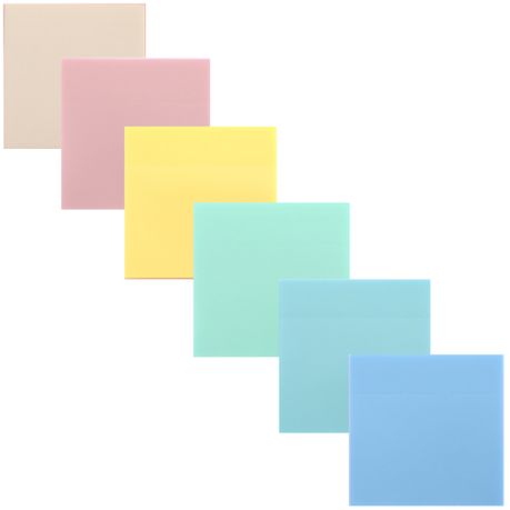 Craft Waterproof Transparent Sticky Notes Set Of 6 50 Sheet Pads (7.6cm)