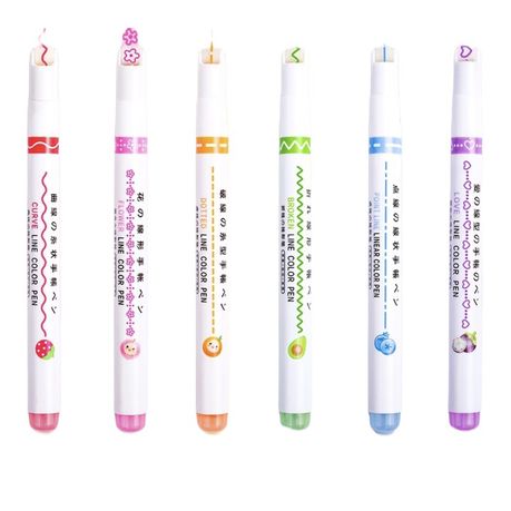 Roller Pen Markers with 6 Different Shapes & Colours