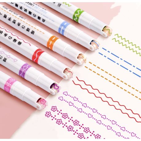 Roller Pen Markers with 6 Different Shapes & Colours