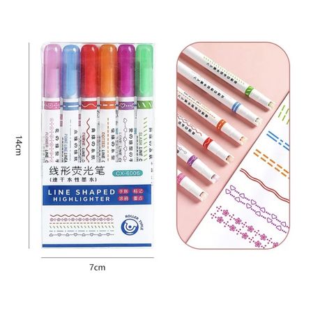 Roller Pen Markers with 6 Different Shapes & Colours